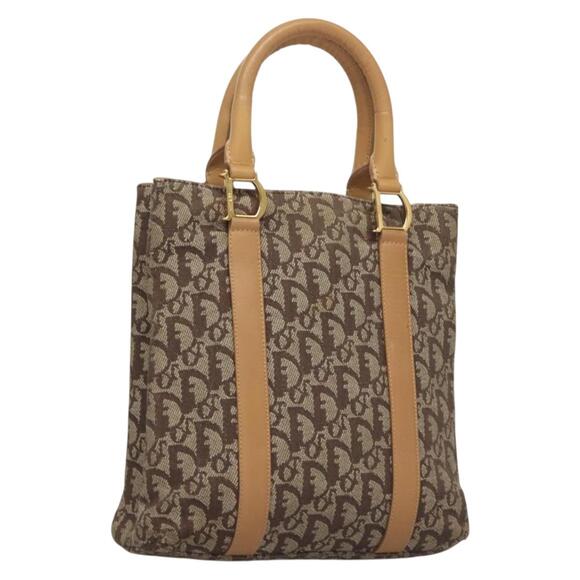 DIOR Trotter Canvas Hand Bag Brown Gold - Picture 1 of 12